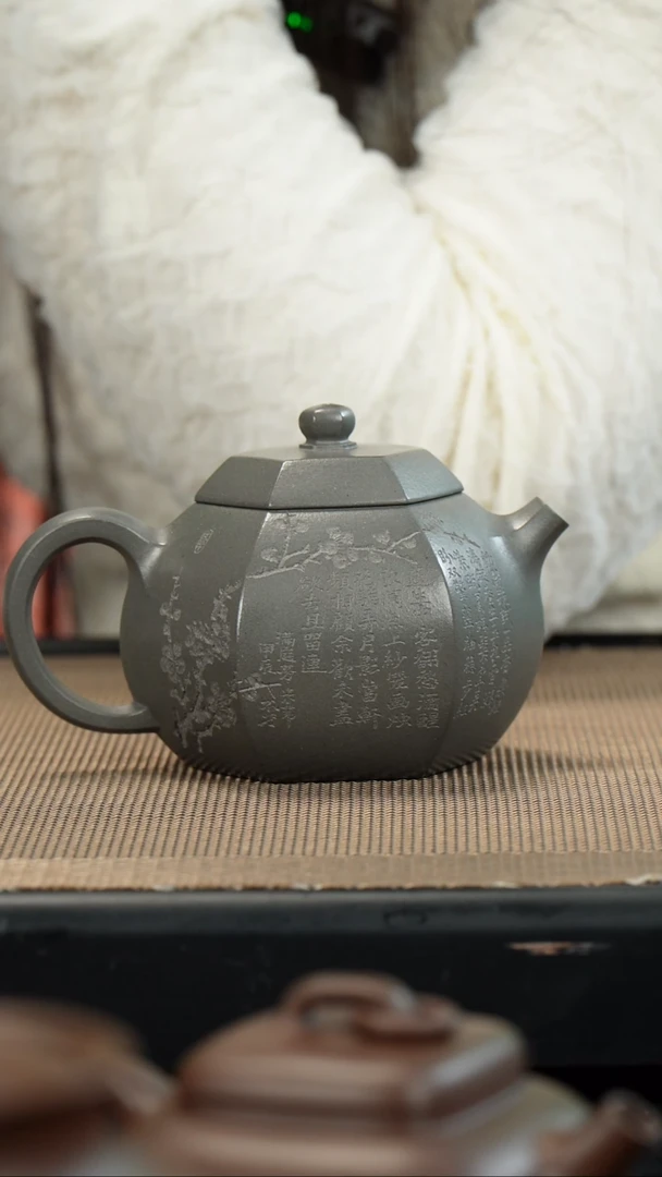 【闪购商品】紫砂茶壶青灰泥六方西施