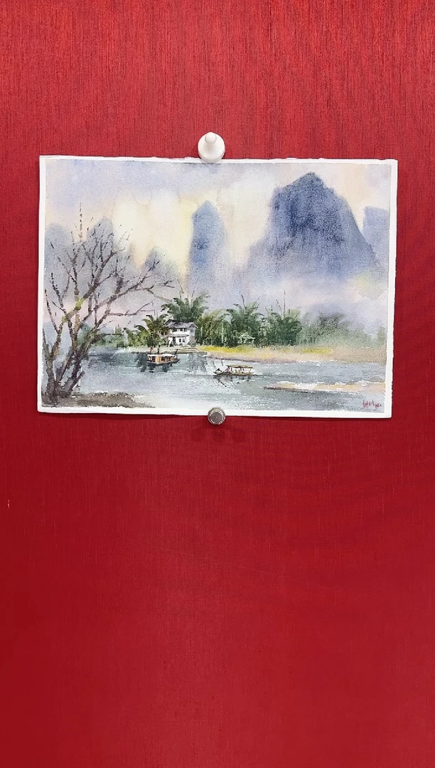 【闪购商品】国画武朝利老师水彩画 1平尺 带框