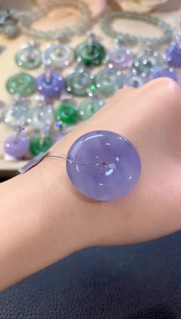 吊坠(不含链)未镶嵌翡翠冬日珠宝E136紫货有色差