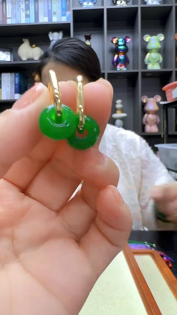 翡翠14K金镶嵌颈饰沉白diy劲饰