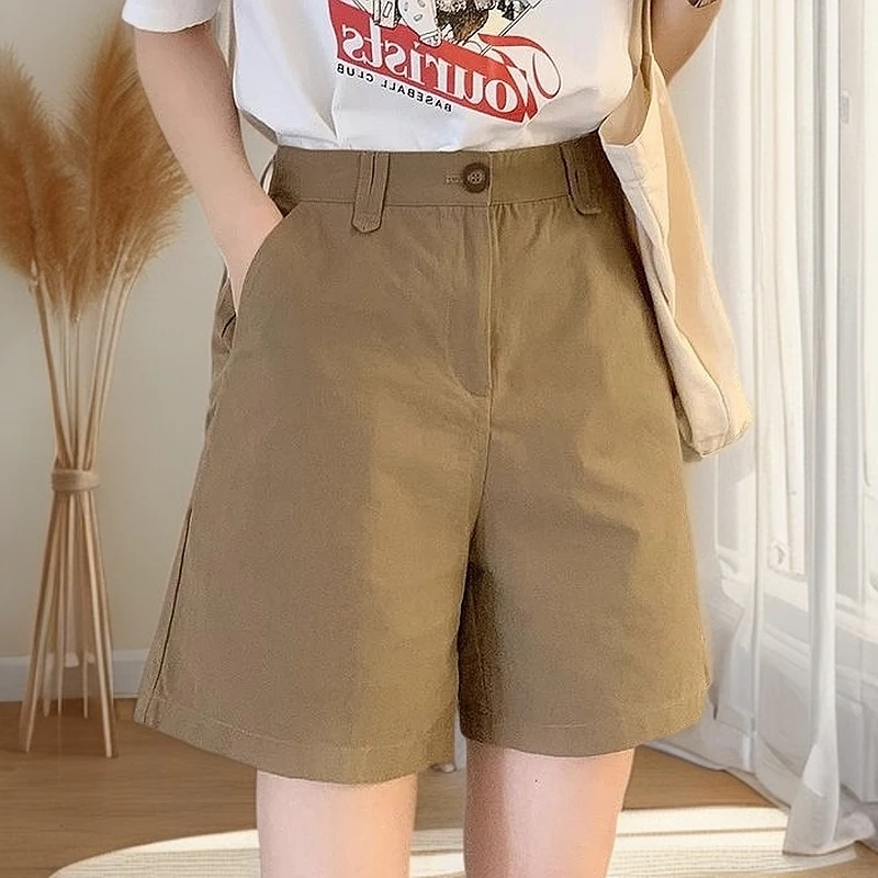 女薄款直筒裤子高腰夏季西装休闲短裤女裤五分裤通勤洋气阔腿裤