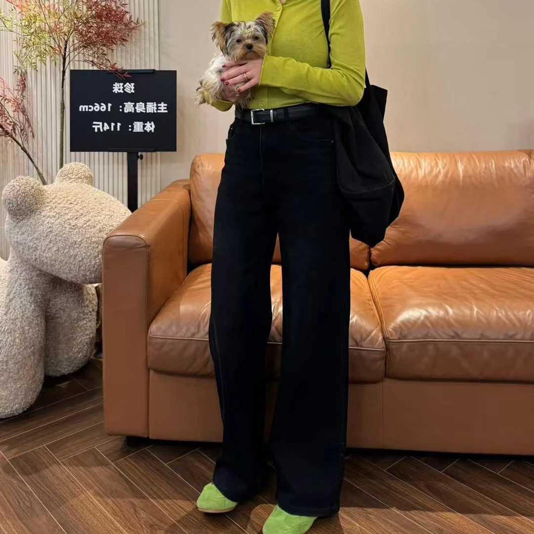 H26简约百搭高腰显瘦直筒宽松牛仔裤女款EH2606