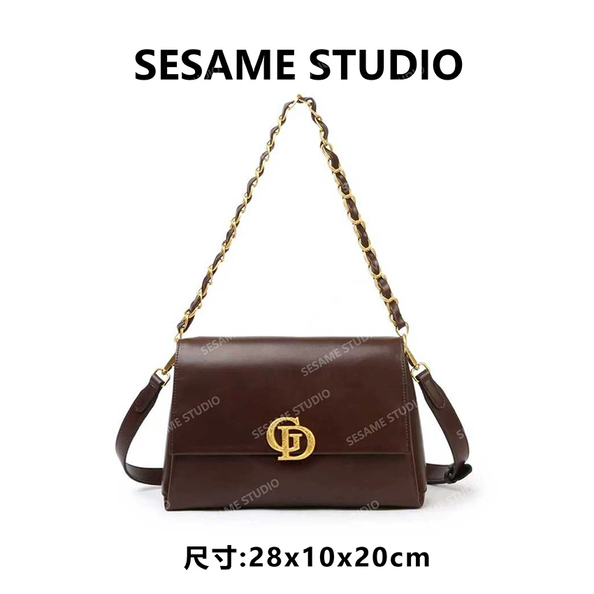 【芝麻集】BF-66735-咖啡色RAIN.CUN休闲时尚百搭腋下女包