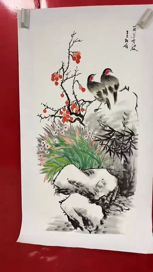 国画陈丽娟-三尺-花鸟