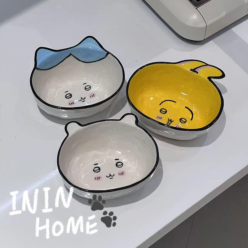 ININHOME卡通可爱碗吉伊卡哇乌萨奇小八猫陶瓷水果沙拉碗YM