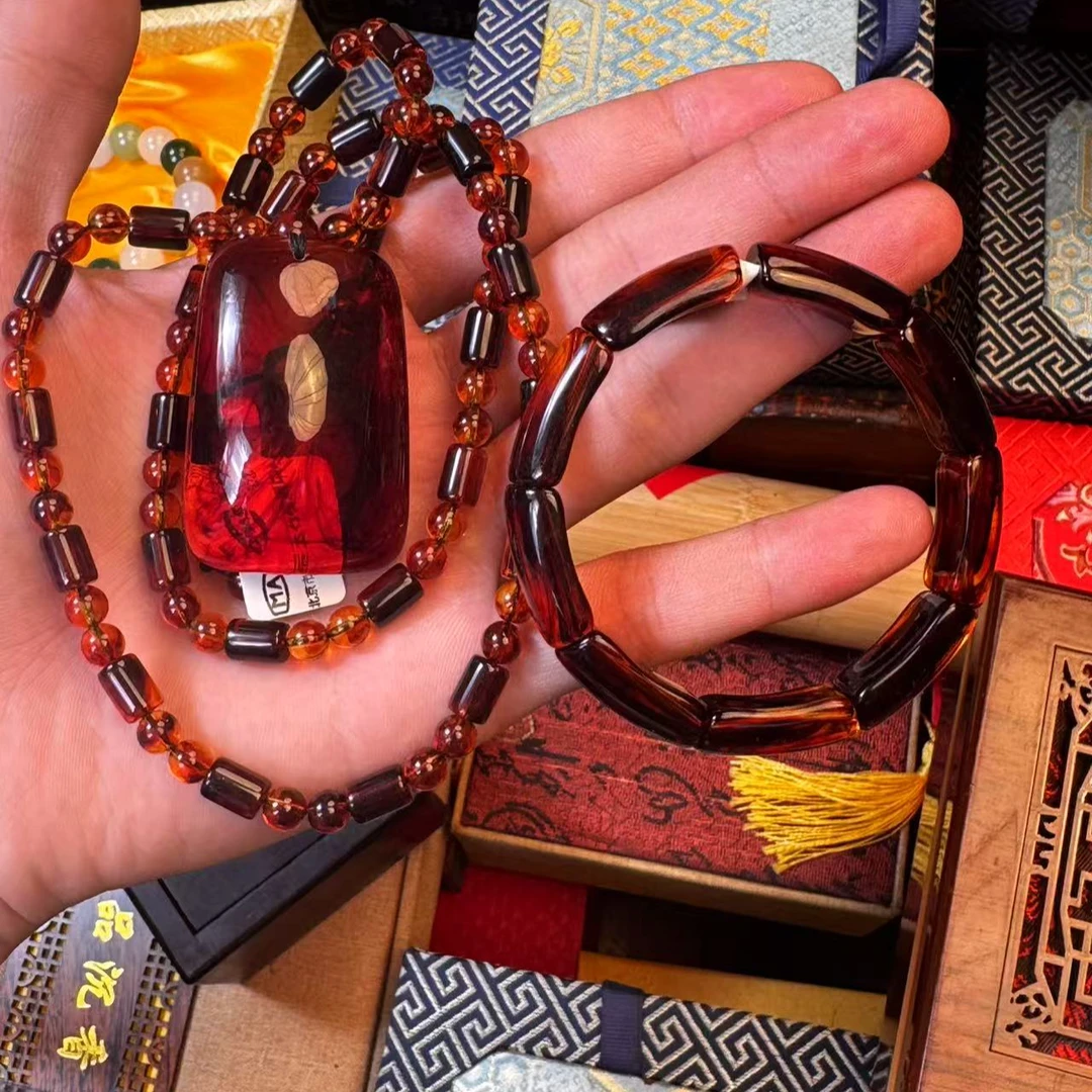 【闪购商品】-琥珀手串+吊坠