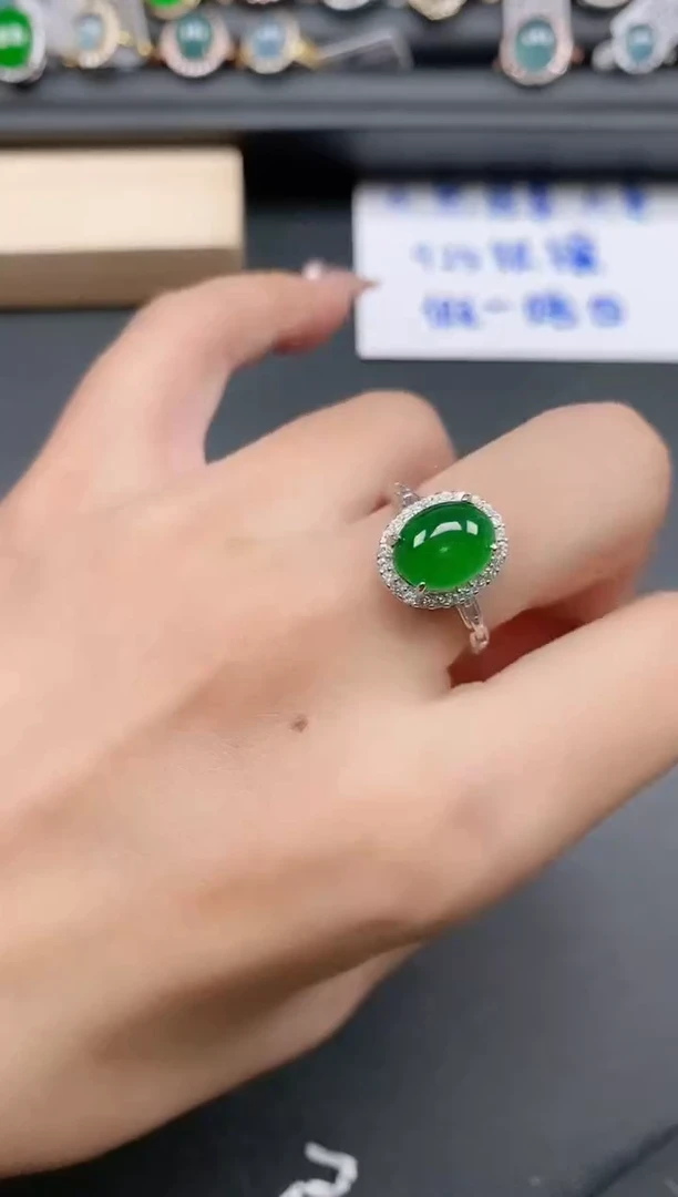 银S925镶嵌戒指翡翠111