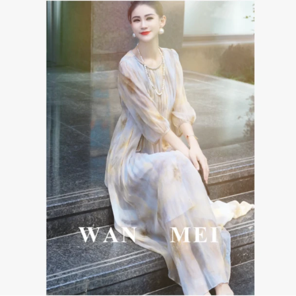【观云】连衣裙气质精品时尚飘逸长裙BDC5860女款120cm210g
