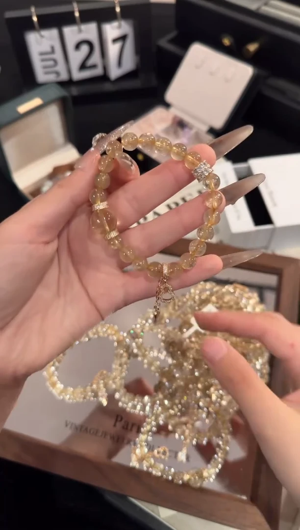 水晶手链合金金发晶x2067