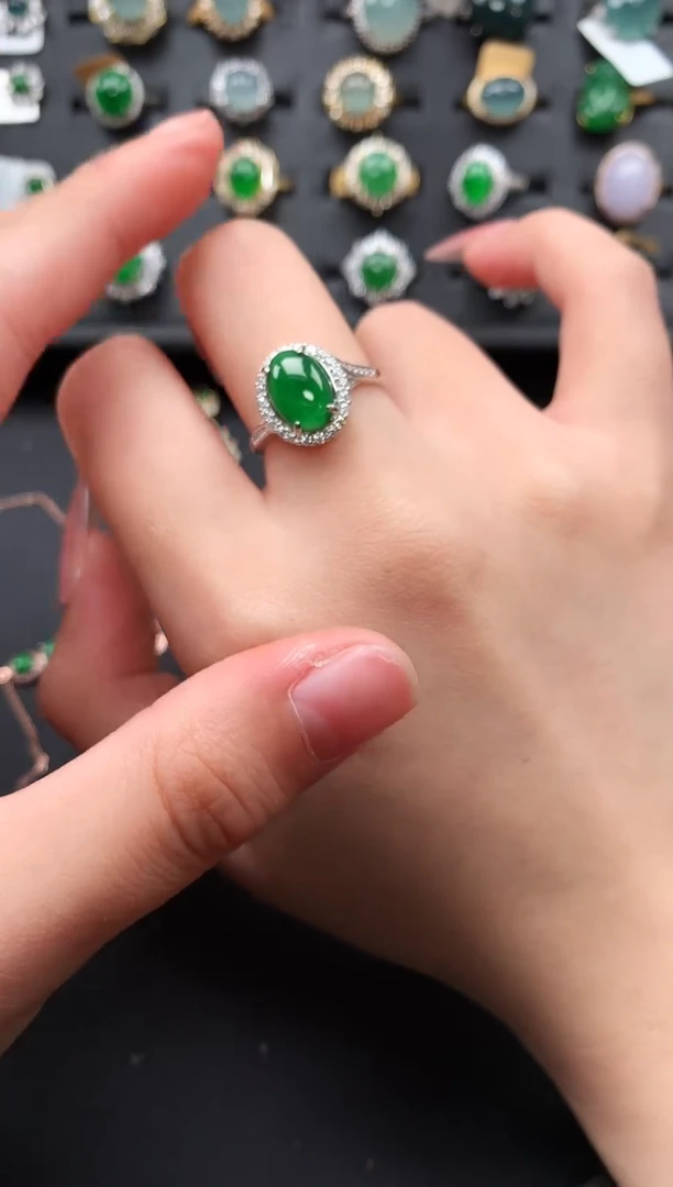 【闪购商品】翡翠戒指银S925镶嵌312312