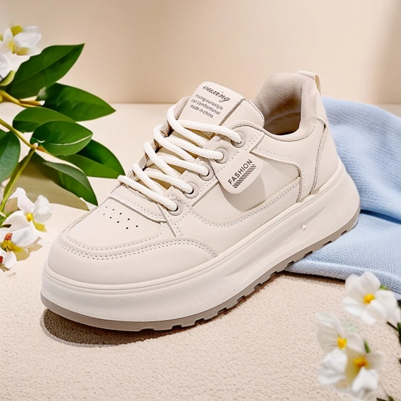 2025春季小白鞋新款韩版ins女学生厚底增高运动板鞋休闲街拍Q5615