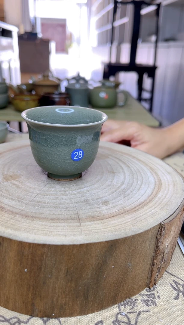 原生态原矿仿古青绿铃铛杯