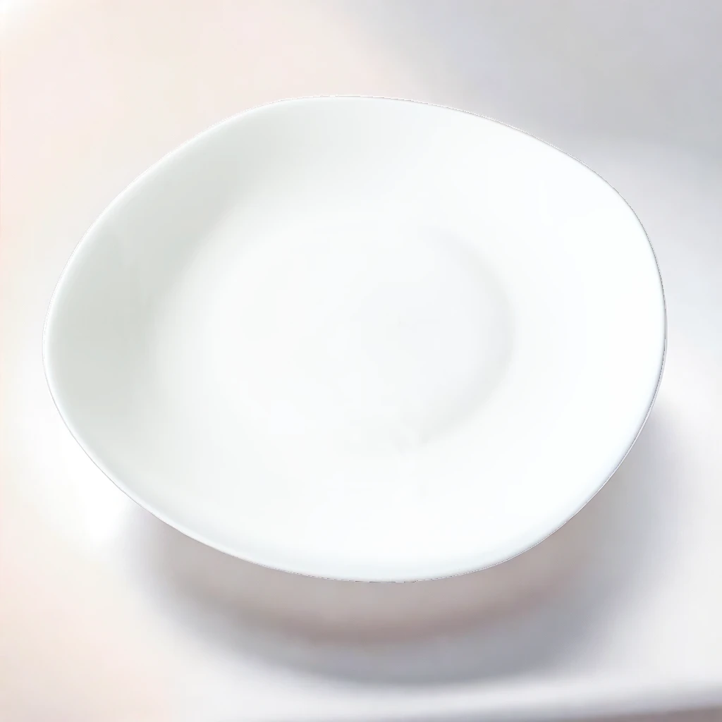 A106】纯白8英寸方形汤盘4只唐山骨瓷家用餐具日式餐盘简约陶瓷