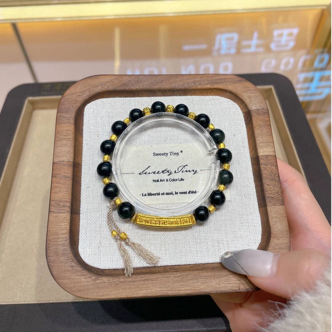 瑞诺黄金吉言手串男女同款2025新款足金999转运手链生日送礼物