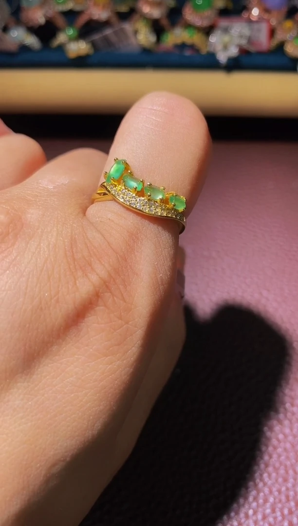 翡翠戒指银S925镶嵌.................