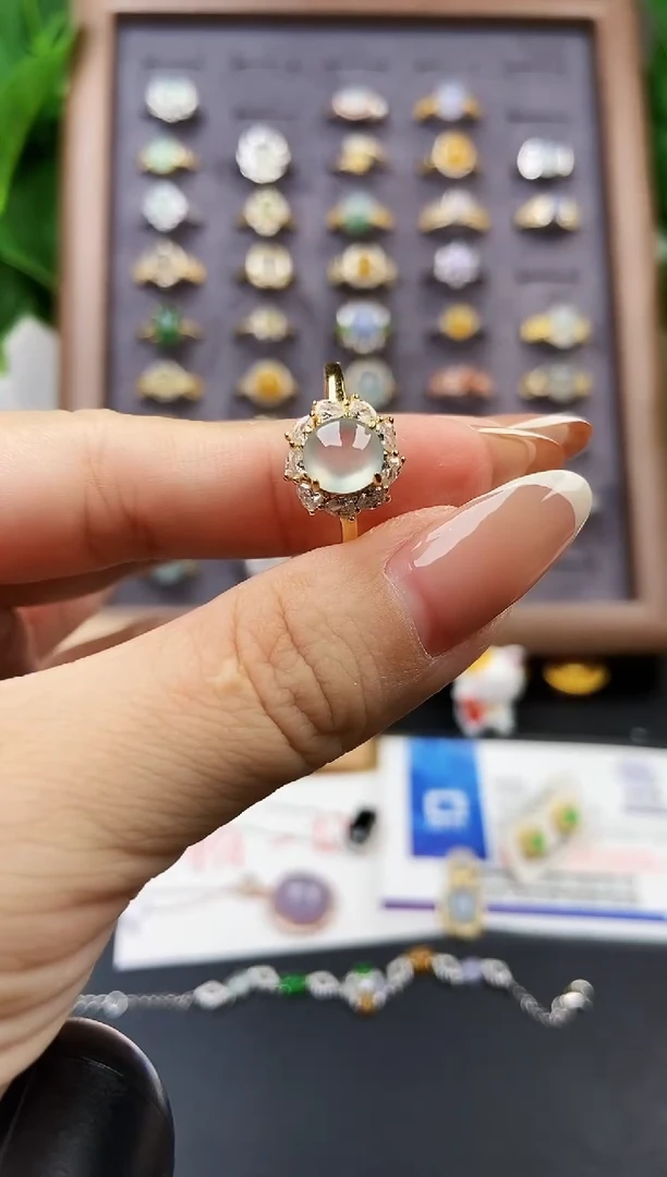 银S925镶嵌戒指翡翠12