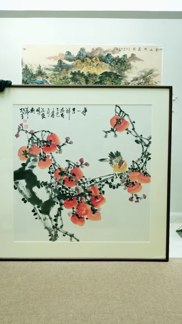 国画用****188*88李法良手绘花鸟带框