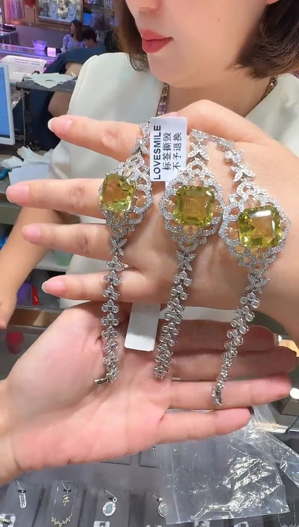银S925镶嵌手镯黄晶056多样性发货一件