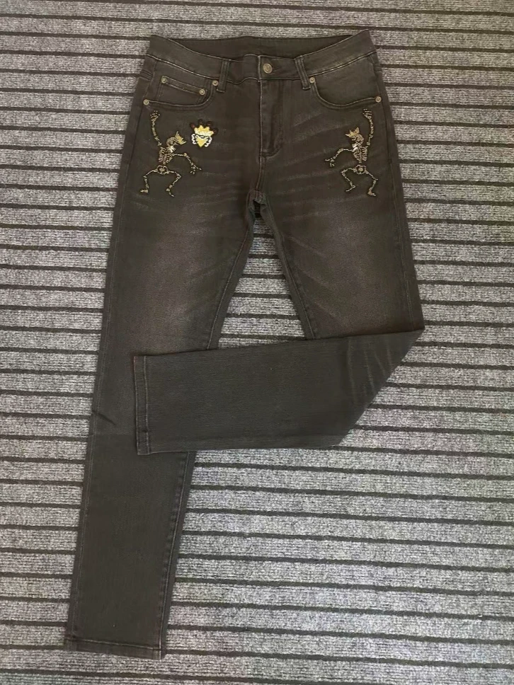 潮流男裤高棉高弹修身长裤