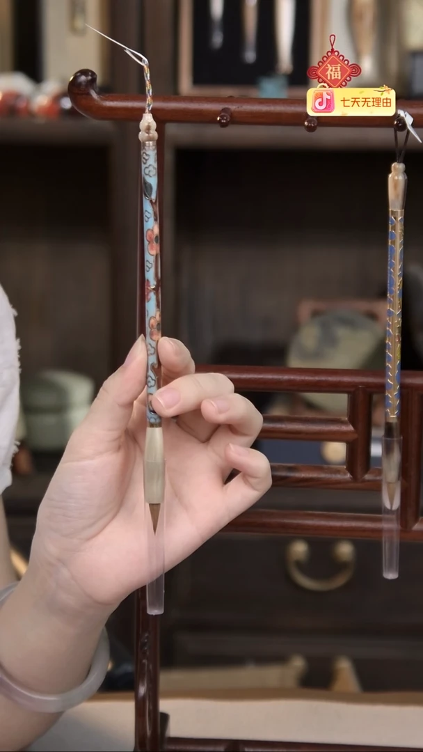 11号 清仓 景泰蓝牛角纯狼蝇头小楷