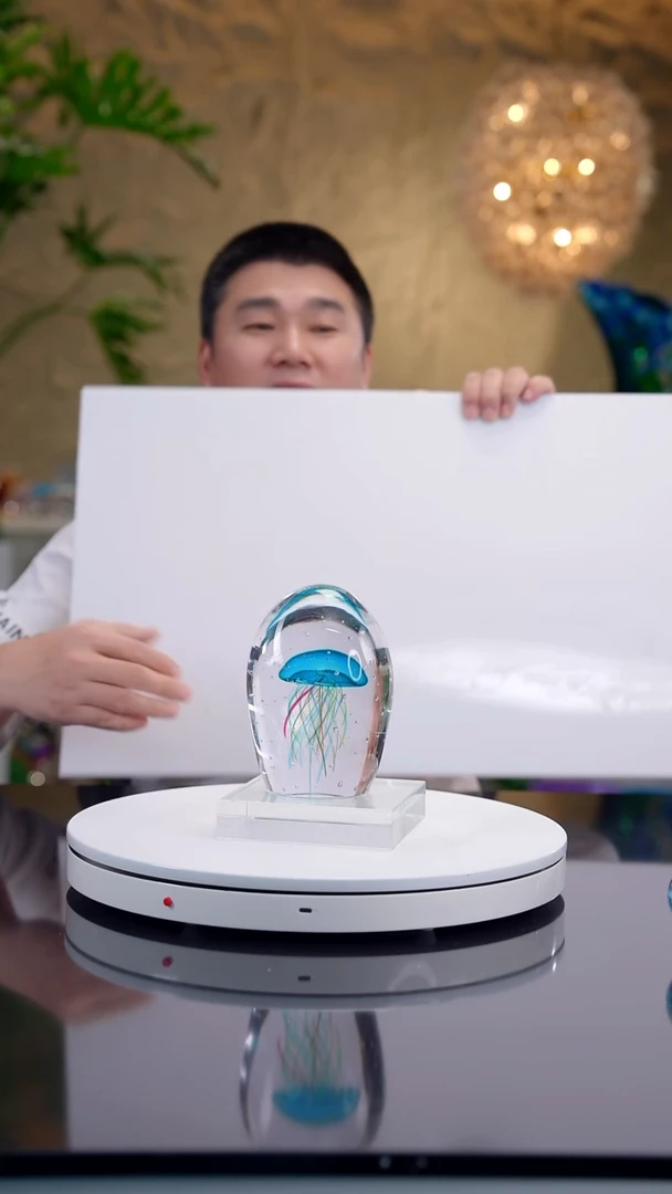 摆件宝石蓝色设计款水母摆件
