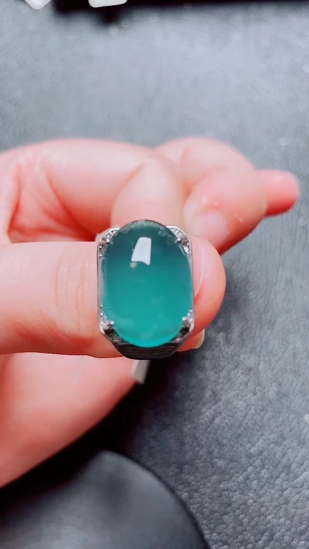 银S925镶嵌戒指翡翠翡翠