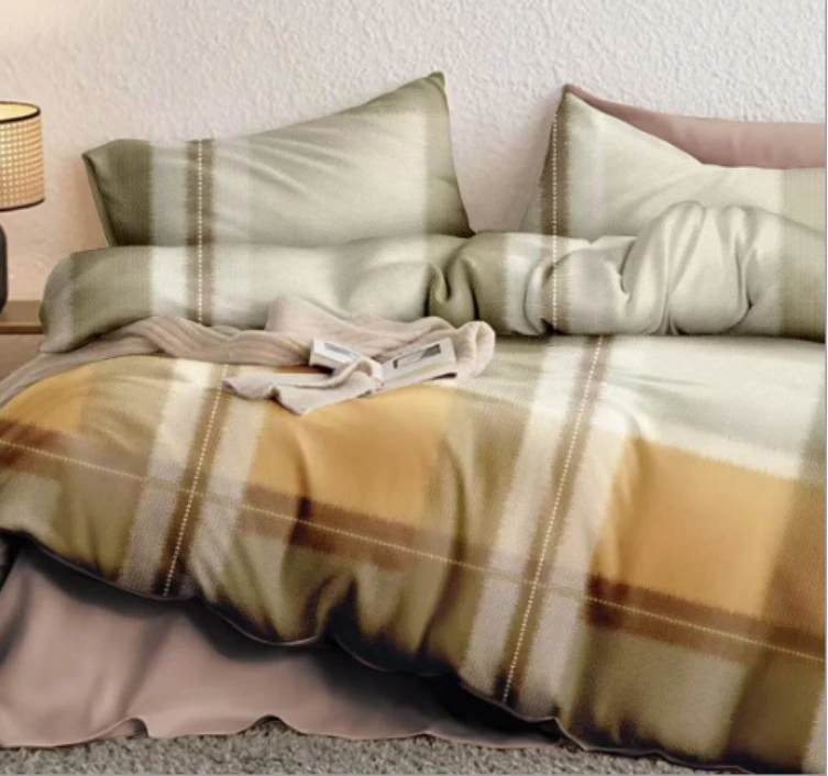 凯茜-黄 被套组合生态磨毛被套AA版加厚秋冬