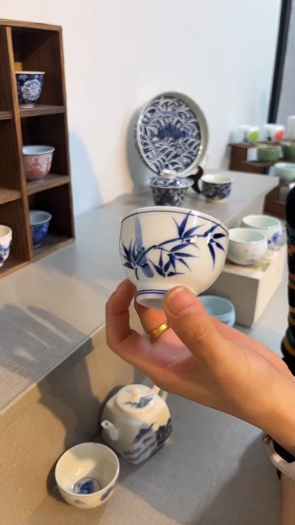 景德镇高温瓷君子竹客杯