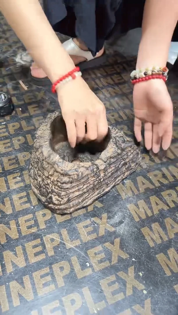 陶土【火山泥】三角假山盆