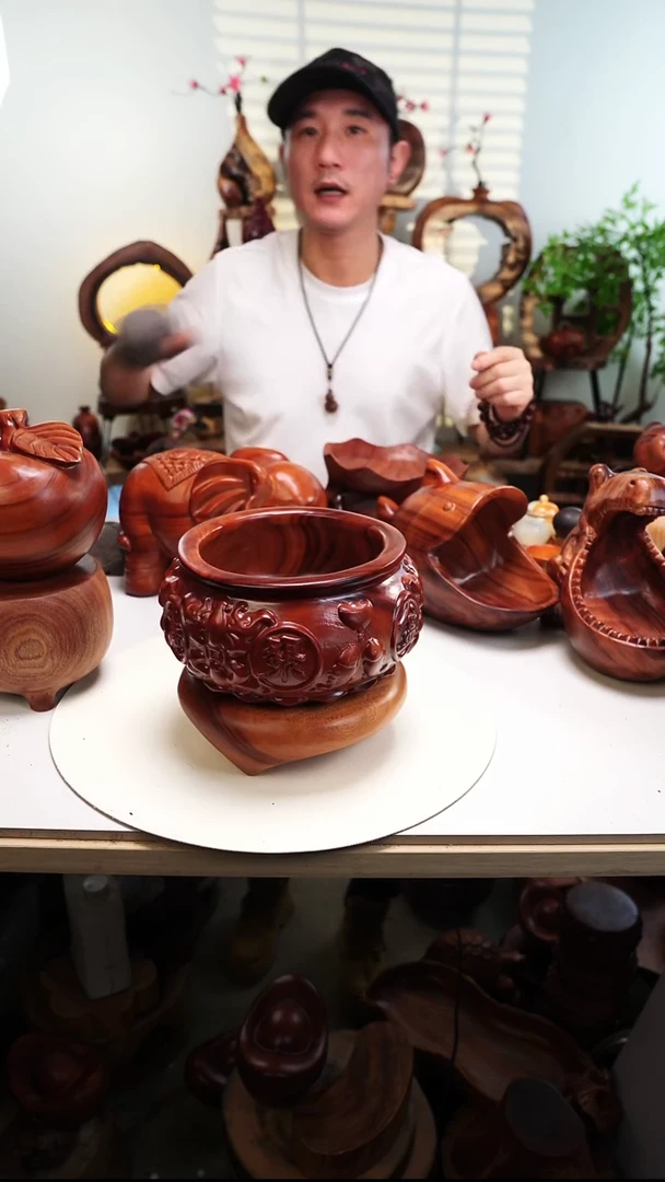 木香樟木摆件/聚宝盆