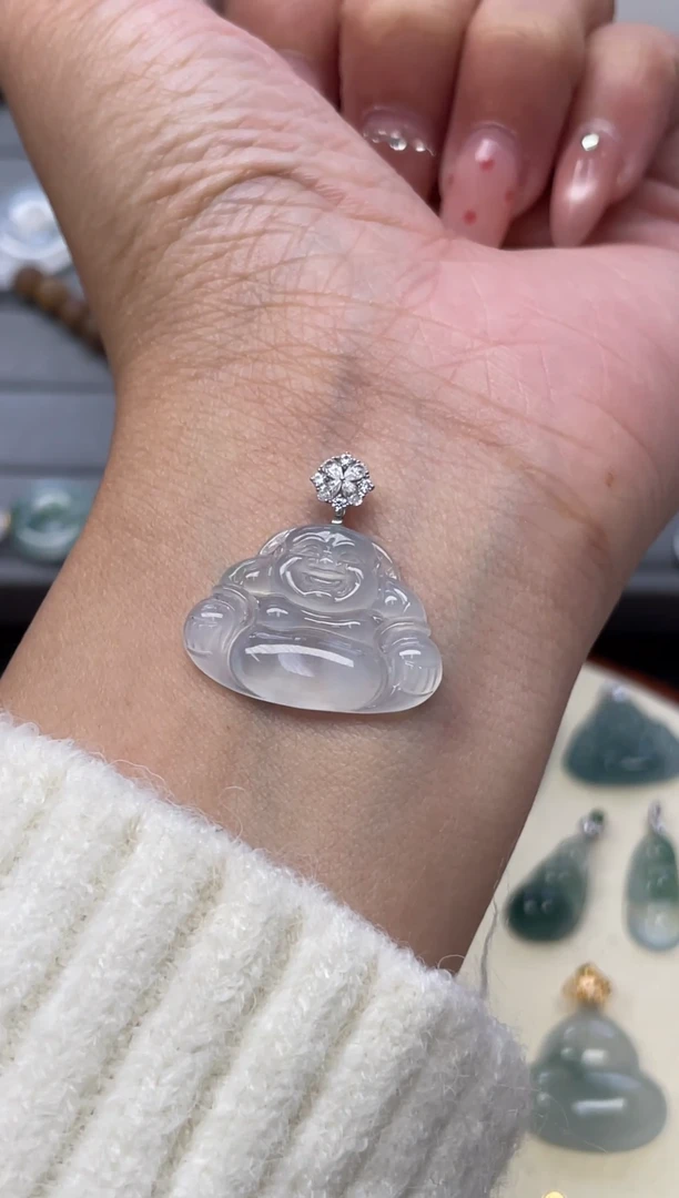 颈饰18K金镶嵌翡翠（40号链接）纯天然A货缅甸翡翠