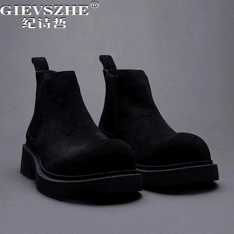 纪诗哲男鞋时尚百搭透气运动鞋子男款潮流轻奢短靴舒适简约马丁靴