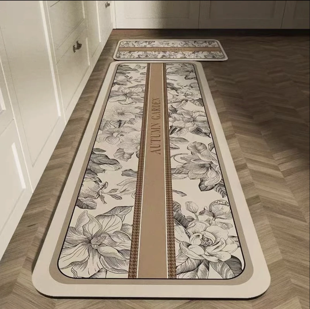 梦落曼系列厨房地垫40*60+40*110CM到手两件防滑垫门垫家用