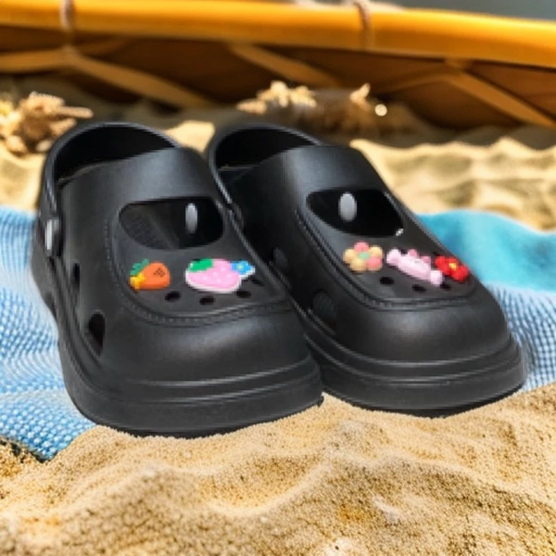 女款夏季外穿玛丽珍洞洞鞋复古时尚百搭防臭防滑拖鞋