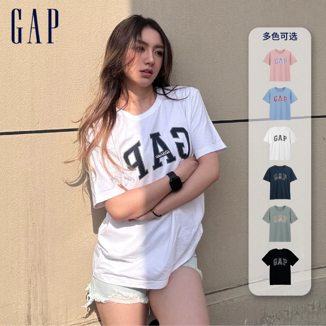 Gap男女同款夏季经典美式印花T恤宽松日系休闲上衣短袖美版797924