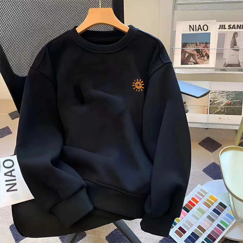 雅鹿男装潮流百搭圆领英伦雅痞新款秋冬运动宽松情侣卫衣男装男生