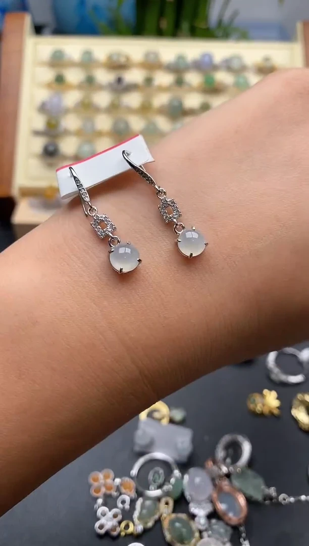 翡翠戒指银S925镶嵌55555555+7