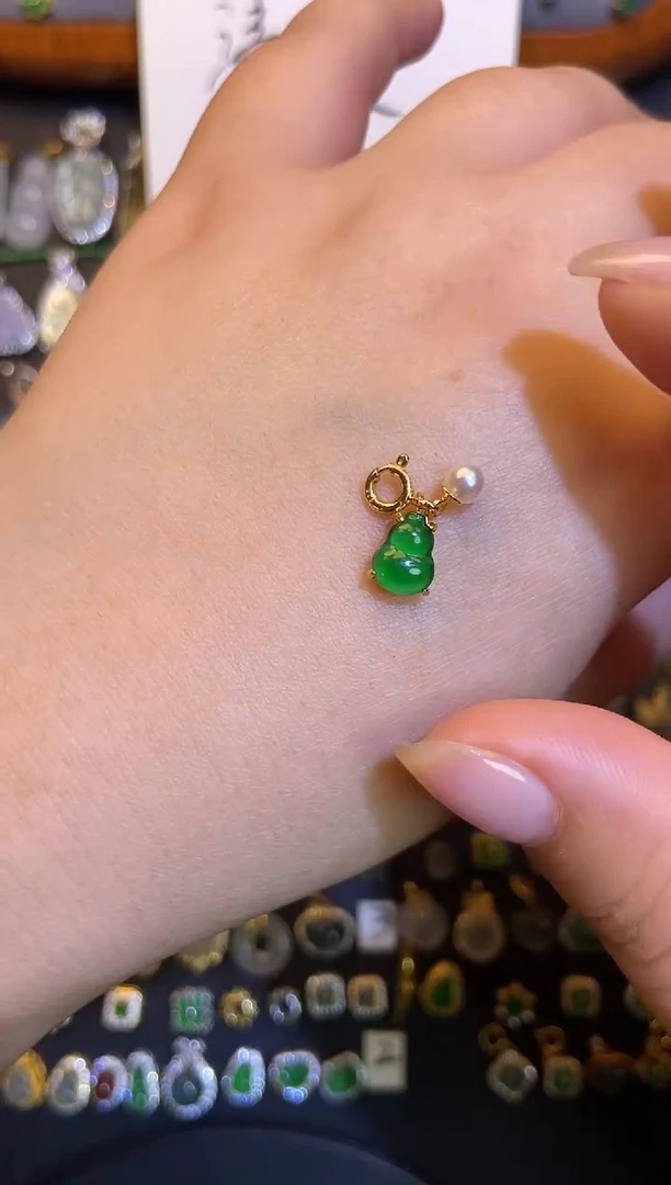 翡翠银S925镶嵌吊坠(不含链)1