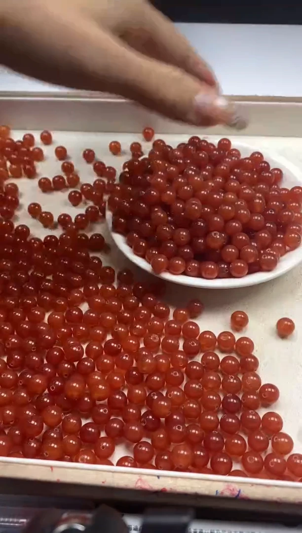 【闪购商品】玛瑙/玉髓颈饰未镶嵌w639柿子红南红8mm*30颗