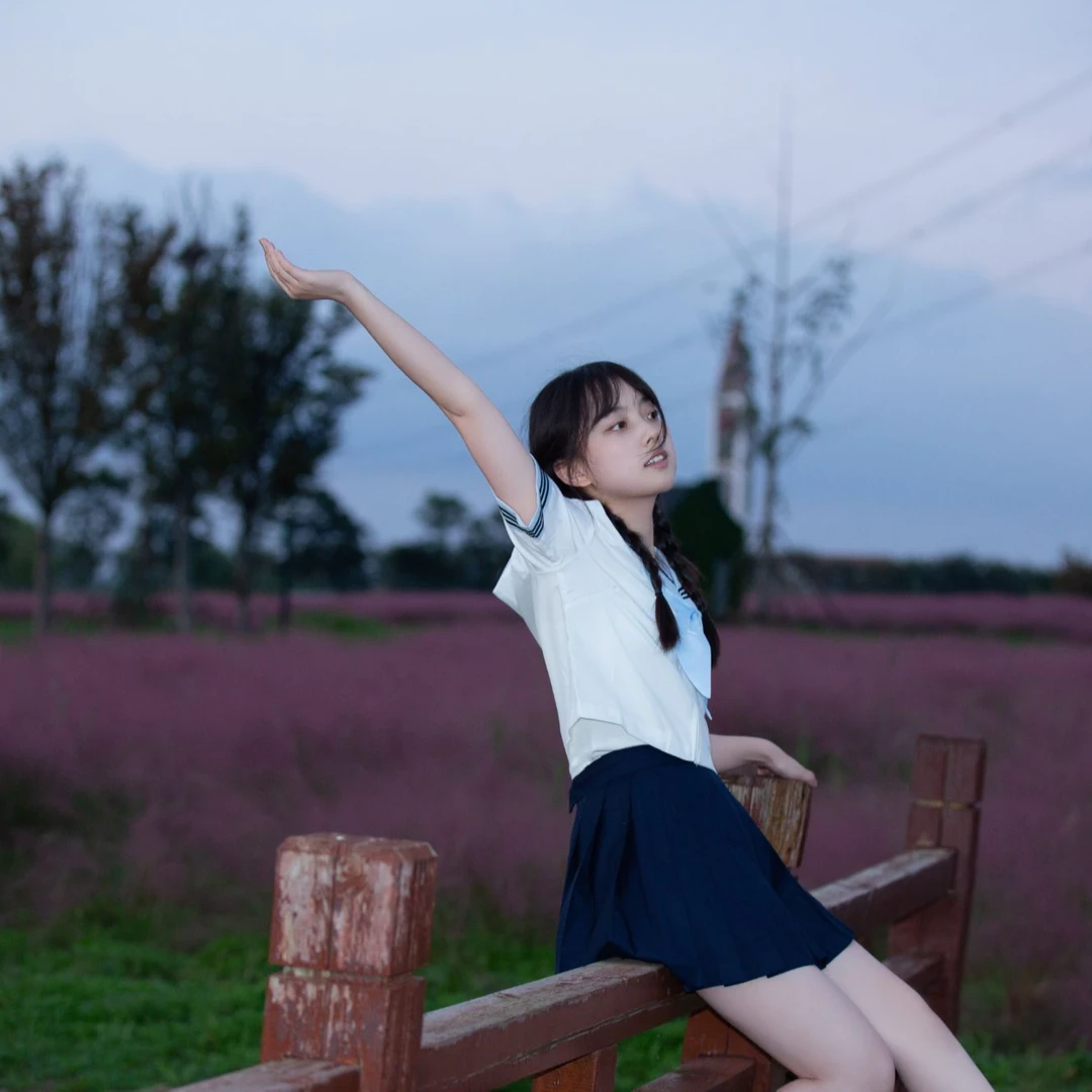 蓝色系JK制服上衣日系学院风水手服甜妹套装