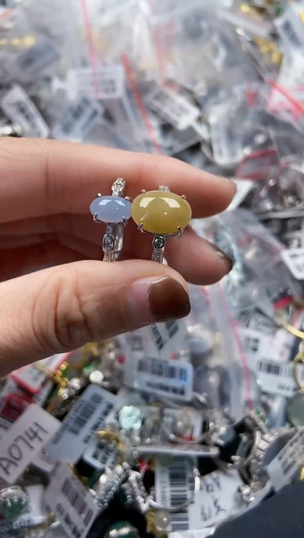 翡翠戒指银S925镶嵌9999-----8