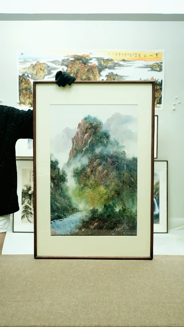 国画92*62徐正道手绘山水带框