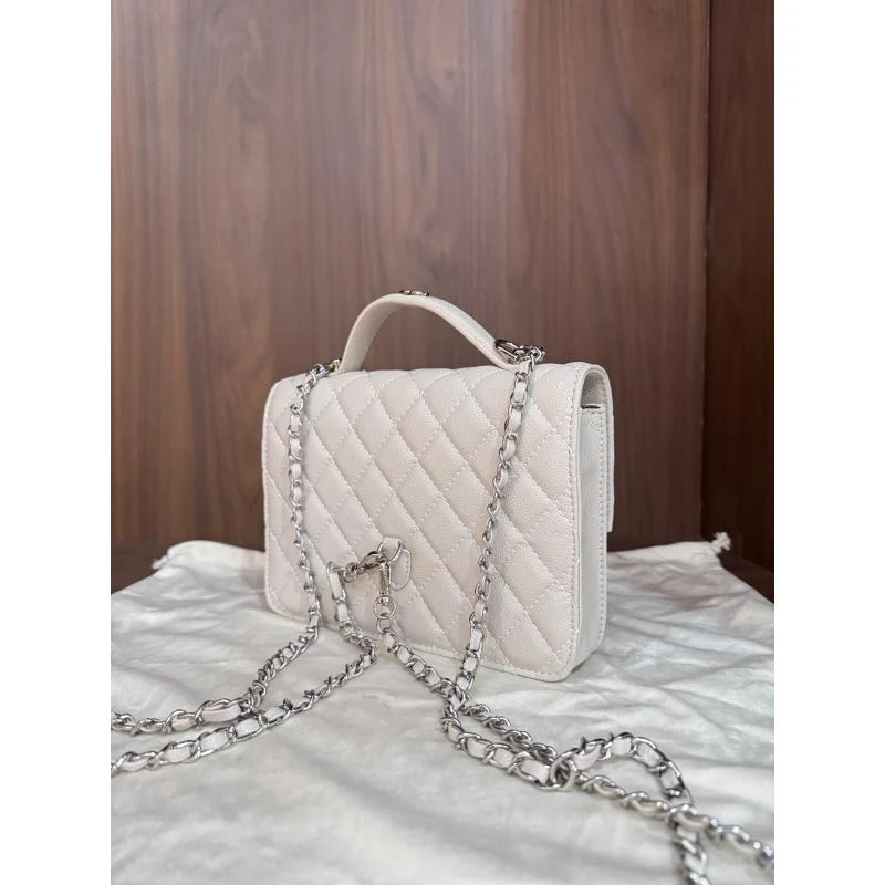 HIRMRIS手工真皮包21-551122-白 手提方块 酱香白色 手提标