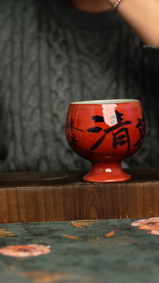 杯釉下彩手工手绘同款陶器