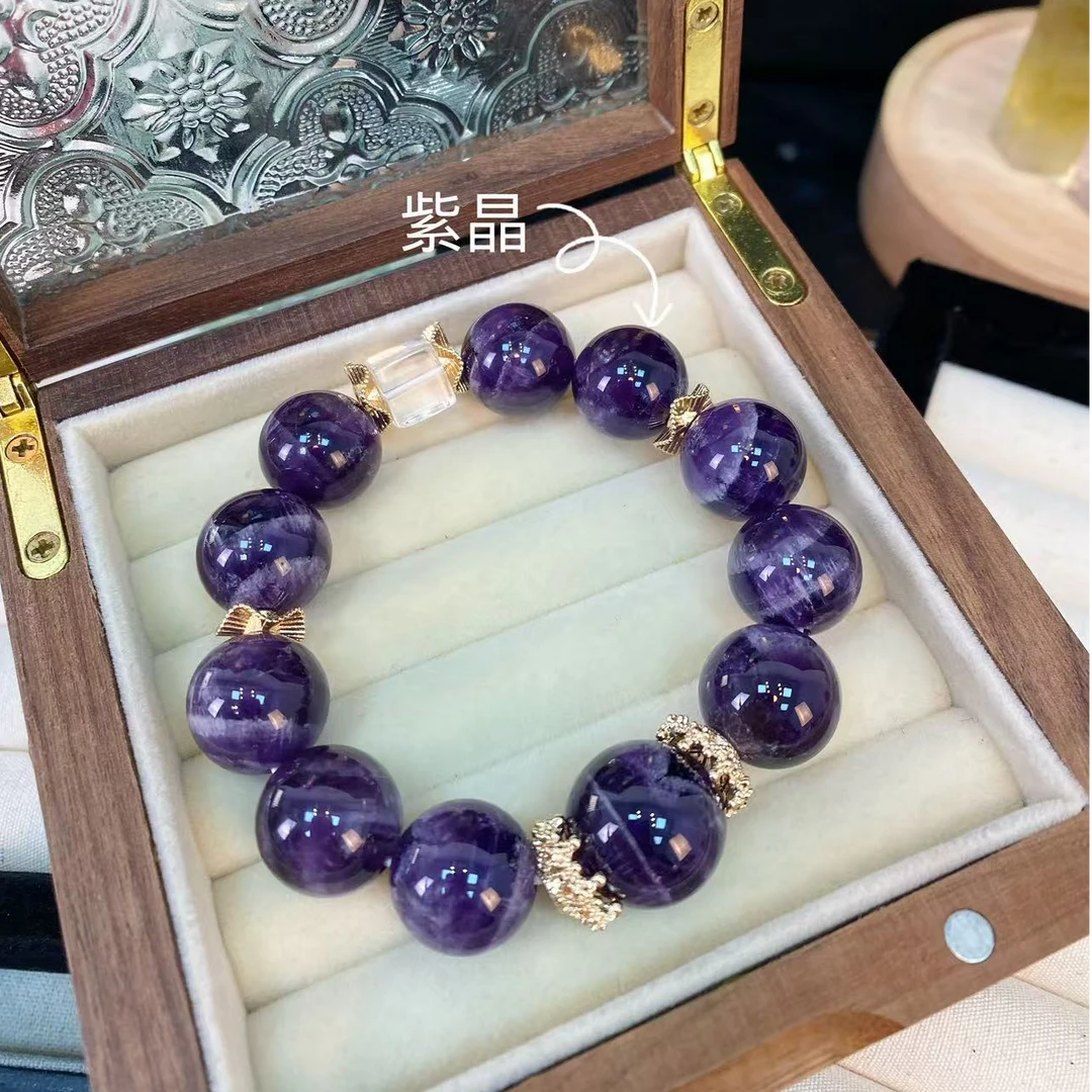【千层紫晶】天然水晶手串原创小众设计水晶手串