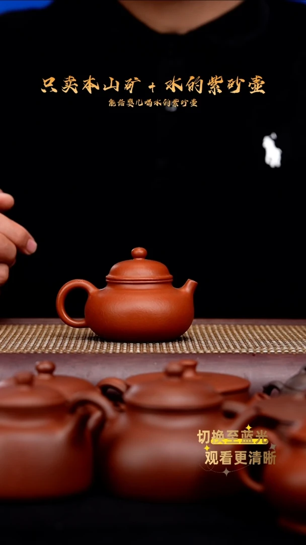 茶壶紫砂全手龙山朱泥 容天