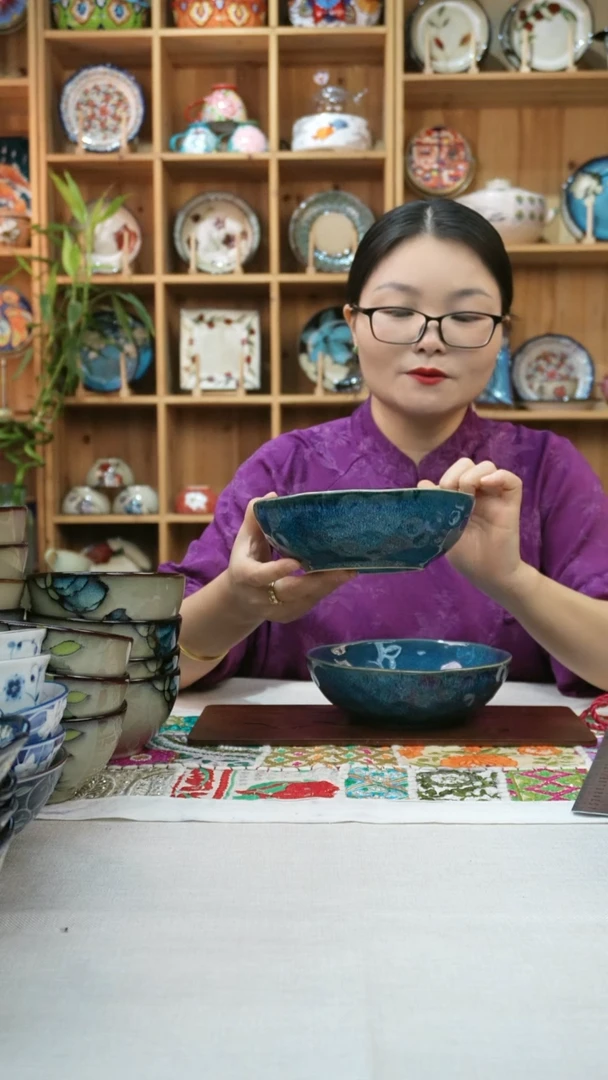 瓷片小可陶瓷高温两只大碗18厘米