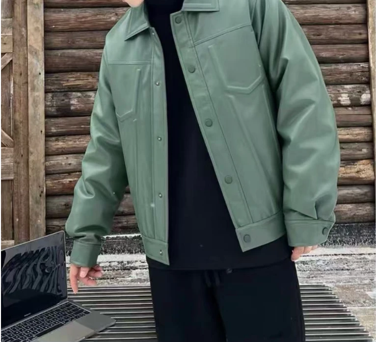 冬季 皮面 衬衫款式羽绒服-7278