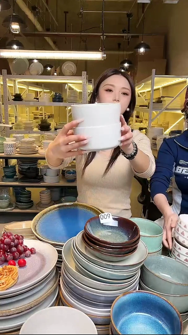 瓷203外贸尾货高温釉下彩陶瓷餐具默认微瑕