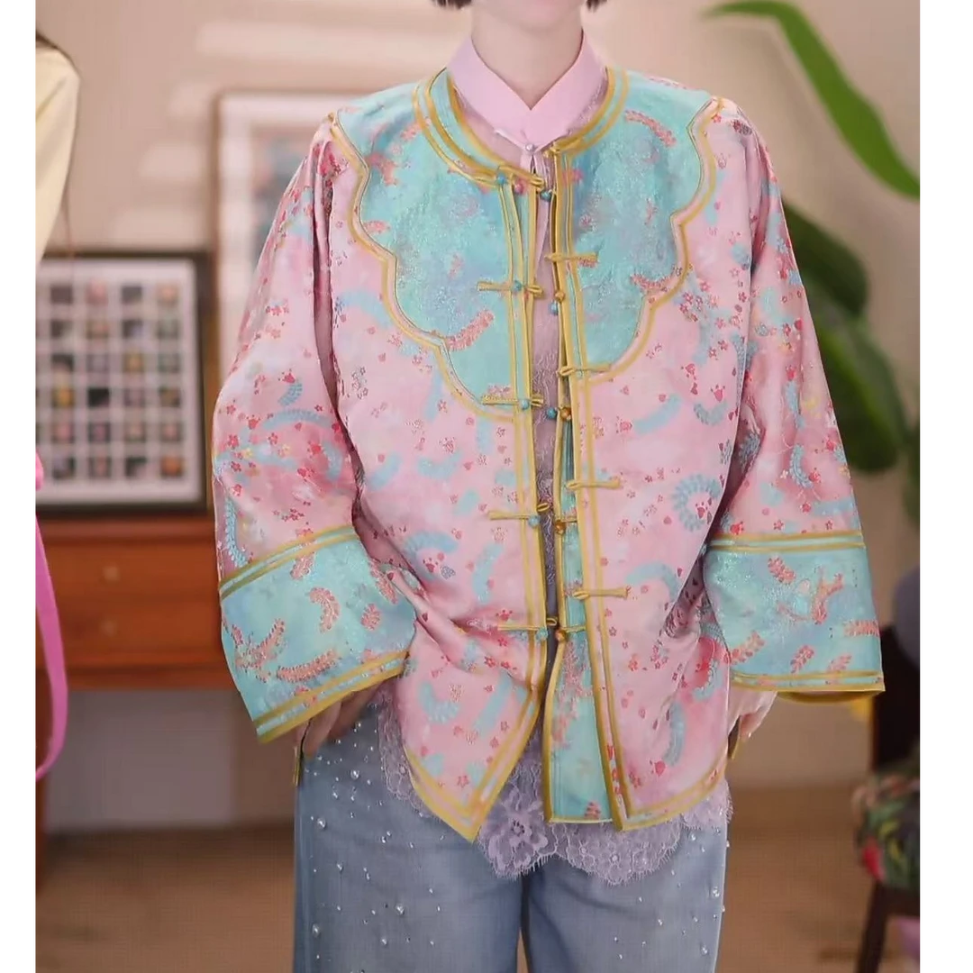 小兔子宋锦两面穿外套